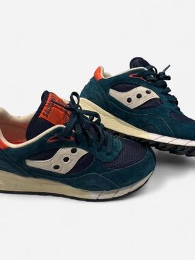 Saucony Kids Teal, Navy & Orange Suede Sneaker